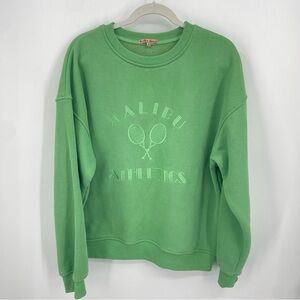 Bailey rose Malibu Athletics Oversized crewneck sweatshirt tennis Sz L green